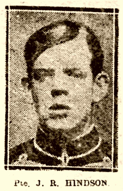 Private 11688 John Robert HINDSON, 2nd Battalion, Durham Light Infantry, Soldier, WWI